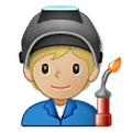 Emoji 🧑🏼‍🏭 Persona Che Lavora In Fabbrica: Carnagione Abbastanza Chiara su Samsung One UI 4.0 January 2022.