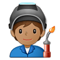 Emoji 🧑🏽‍🏭 Persona Che Lavora In Fabbrica: Carnagione Olivastra su Samsung One UI 4.0 January 2022.