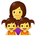 👩‍👧‍👧 Emoji Familia: Mujer, Niña, Niña en Samsung One UI 4.0 January 2022.