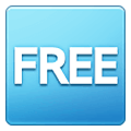 🆓 Emoji Wort „Free“ in blauem Quadrat Samsung One UI 4.0 January 2022.