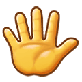 Emoji 🖐️ Mano Aperta su Samsung One UI 4.0 January 2022.