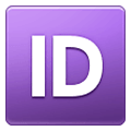 🆔 Emoji Großbuchstaben ID in lila Quadrat Samsung One UI 4.0 January 2022.