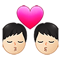 👨🏻‍❤️‍💋‍👨🏻 Emoji sich küssendes Paar - Mann: helle Hautfarbe, Mann: helle Hautfarbe Samsung One UI 4.0 January 2022.