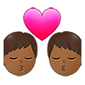 👨🏾‍❤️‍💋‍👨🏾 Emoji Beso - Hombre: Tono De Piel Oscuro Medio, Hombre: Tono De Piel Oscuro Medio en Samsung One UI 4.0 January 2022.