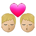 👨🏼‍❤️‍💋‍👨🏼 Emoji sich küssendes Paar - Mann: mittelhelle Hautfarbe, Mann: mittelhelle Hautfarbe Samsung One UI 4.0 January 2022.