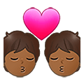 💏🏾 Emoji sich küssendes Paar, mitteldunkle Hautfarbe Samsung One UI 4.0 January 2022.