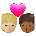 🧑🏼‍❤️‍💋‍🧑🏾 Emoji sich küssendes Paar: Person, Person, mittelhelle Hautfarbe, mitteldunkle Hautfarbe Samsung One UI 4.0 January 2022.
