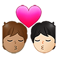 🧑🏽‍❤️‍💋‍🧑🏻 Emoji sich küssendes Paar: Person, Person, mittlere Hautfarbe, helle Hautfarbe Samsung One UI 4.0 January 2022.