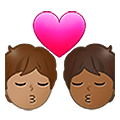 🧑🏽‍❤️‍💋‍🧑🏾 Emoji sich küssendes Paar: Person, Person, mittlere Hautfarbe, mitteldunkle Hautfarbe Samsung One UI 4.0 January 2022.
