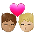 🧑🏽‍❤️‍💋‍🧑🏼 Emoji sich küssendes Paar: Person, Person, mittlere Hautfarbe, mittelhelle Hautfarbe Samsung One UI 4.0 January 2022.