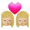 👩🏼‍❤️‍💋‍👩🏼 Emoji sich küssendes Paar - Frau: mittelhelle Hautfarbe, Frau: mittelhelle Hautfarbe Samsung One UI 4.0 January 2022.