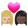 👩🏼‍❤️‍💋‍👩🏿 Emoji Beso - Mujer: Tono De Piel Claro, Mujer: Tono De Piel Oscuro en Samsung One UI 4.0 January 2022.