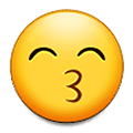 😙 Emoji Cara Besando Con Ojos Sonrientes en Samsung One UI 4.0 January 2022.