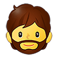 🧔‍♂️ Emoji Homem: Barba na Samsung One UI 4.0 January 2022.