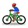 Émoji 🚴🏿‍♂️ Cycliste Homme : Peau Foncée sur Samsung One UI 4.0 January 2022.