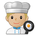 👨🏼‍🍳 Emoji Cocinero: Tono De Piel Claro Medio en Samsung One UI 4.0 January 2022.