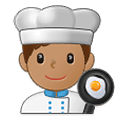 👨🏽‍🍳 Emoji Cozinheiro: Pele Morena na Samsung One UI 4.0 January 2022.