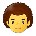 👨‍🦱 Emoji Homem: Cabelo Cacheado na Samsung One UI 4.0 January 2022.