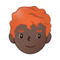 👨🏿‍🦰 Emoji Mann: dunkle Hautfarbe, rotes Haar Samsung One UI 4.0 January 2022.