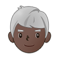 👨🏿‍🦳 Emoji Mann: dunkle Hautfarbe, weißes Haar Samsung One UI 4.0 January 2022.