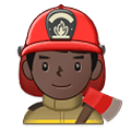 👨🏿‍🚒 Emoji Feuerwehrmann: dunkle Hautfarbe Samsung One UI 4.0 January 2022.