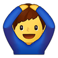 🙆‍♂️ Emoji Mann mit Händen auf dem Kopf Samsung One UI 4.0 January 2022.