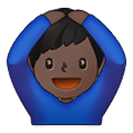🙆🏿‍♂️ Emoji Mann mit Händen auf dem Kopf: dunkle Hautfarbe Samsung One UI 4.0 January 2022.