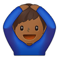 🙆🏾‍♂️ Emoji Hombre Haciendo El Gesto De «de Acuerdo»: Tono De Piel Oscuro Medio en Samsung One UI 4.0 January 2022.
