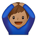 🙆🏽‍♂️ Emoji Hombre Haciendo El Gesto De «de Acuerdo»: Tono De Piel Medio en Samsung One UI 4.0 January 2022.