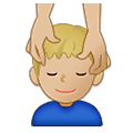 💆🏼‍♂️ Emoji Mann, der eine Kopfmassage bekommt: mittelhelle Hautfarbe Samsung One UI 4.0 January 2022.
