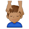 Emoji 💆🏽‍♂️ Uomo Che Riceve Un Massaggio: Carnagione Olivastra su Samsung One UI 4.0 January 2022.