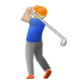 Émoji 🏌🏼‍♂️ Golfeur : Peau Moyennement Claire sur Samsung One UI 4.0 January 2022.