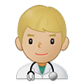 👨🏼‍⚕️ Emoji Profesional Sanitario Hombre: Tono De Piel Claro Medio en Samsung One UI 4.0 January 2022.