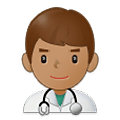 Emoji 👨🏽‍⚕️ Operatore Sanitario: Carnagione Olivastra su Samsung One UI 4.0 January 2022.