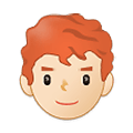 👨🏻‍🦰 Emoji Mann: helle Hautfarbe, rotes Haar Samsung One UI 4.0 January 2022.