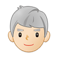Emoji 👨🏻‍🦳 Uomo: Carnagione Chiara E Capelli Bianchi su Samsung One UI 4.0 January 2022.