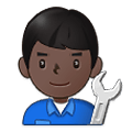 👨🏿‍🔧 Emoji Mecánico: Tono De Piel Oscuro en Samsung One UI 4.0 January 2022.