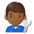 Emoji 👨🏾‍🔧 Meccanico Uomo: Carnagione Abbastanza Scura su Samsung One UI 4.0 January 2022.
