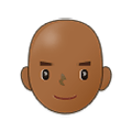 👨🏾‍🦲 Emoji Hombre: Tono De Piel Oscuro Medio Y Sin Pelo en Samsung One UI 4.0 January 2022.