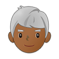 👨🏾‍🦳 Emoji Mann: mitteldunkle Hautfarbe, weißes Haar Samsung One UI 4.0 January 2022.