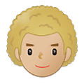 👨🏼‍🦱 Emoji Hombre: Tono De Piel Claro Medio Y Pelo Rizado en Samsung One UI 4.0 January 2022.