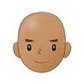 👨🏽‍🦲 Emoji Mann: mittlere Hautfarbe, Glatze Samsung One UI 4.0 January 2022.