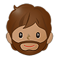 Emoji 🧔🏽‍♂️ Donna Con La Barba Carnagione Olivastra su Samsung One UI 4.0 January 2022.