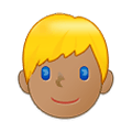 👱🏽‍♂️ Emoji Mann: mittlere Hautfarbe, blond Samsung One UI 4.0 January 2022.