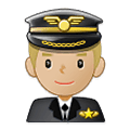 👨🏼‍✈️ Emoji Pilot: mittelhelle Hautfarbe Samsung One UI 4.0 January 2022.