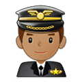 👨🏽‍✈️ Emoji Pilot: mittlere Hautfarbe Samsung One UI 4.0 January 2022.