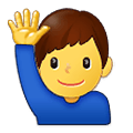 Emoji 🙋‍♂️ Uomo Con Mano Alzata su Samsung One UI 4.0 January 2022.