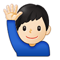 Emoji 🙋🏻‍♂️ Uomo Con Mano Alzata: Carnagione Chiara su Samsung One UI 4.0 January 2022.