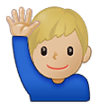 🙋🏼‍♂️ Emoji Hombre Con La Mano Levantada: Tono De Piel Claro Medio en Samsung One UI 4.0 January 2022.