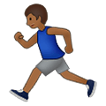 🏃🏾‍♂️ Emoji Hombre Corriendo: Tono De Piel Oscuro Medio en Samsung One UI 4.0 January 2022.